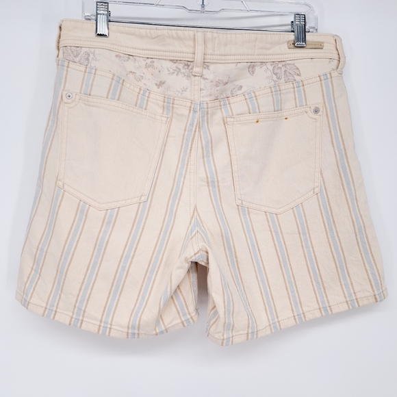 Anthropologie Pilcro Slim Boyfriend Striped Mixed Media HI Rise Shorts - Picture 4 of 10